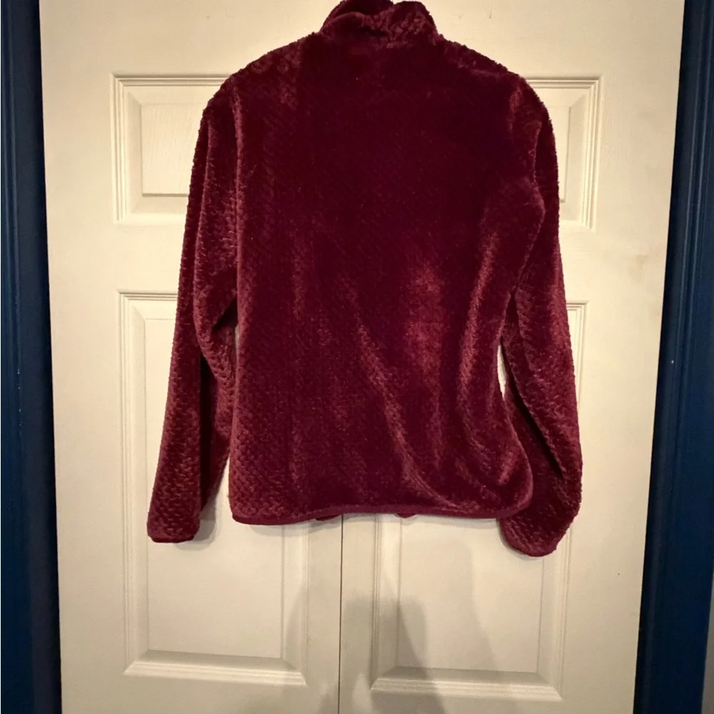 Columbia Burgundy Fleece Pullover Small - Picture 3 of 5